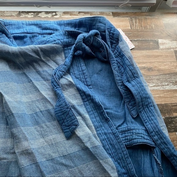NWT Free People Double The Fun Chambray Wrap Skirt - Picture 7 of 9